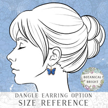 Load image into Gallery viewer, Blue Morpho Butterfly Earrings: Silver