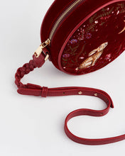 Load image into Gallery viewer, Star Gazing Rabbit Red Embroidered Circle Bag