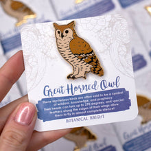 Load image into Gallery viewer, Great Horned Owl Enamel Pin