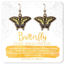 Load image into Gallery viewer, Swallowtail Butterfly Earrings: Gold