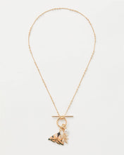 Load image into Gallery viewer, Enamel Moth & Leaf Charm Necklace