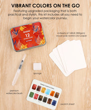 Load image into Gallery viewer, Autumn Co Watercolor Set of 12 with Brush