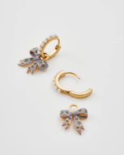 Load image into Gallery viewer, Bow Pearl Huggie Earrings