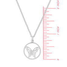 Load image into Gallery viewer, SS Butterfly in Circle Necklace