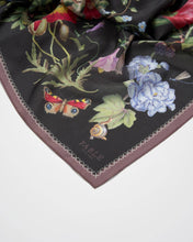 Load image into Gallery viewer, Alice Garden Black Narrative Square Scarf