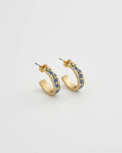 Load image into Gallery viewer, Blue Forget-Me-Not Hoop Earrings