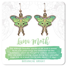 Load image into Gallery viewer, Luna Moth Dangle Earrings: Gold