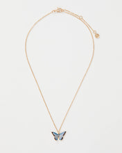 Load image into Gallery viewer, Enamel Blue Butterfly Short Necklace