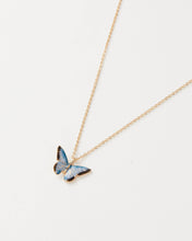 Load image into Gallery viewer, Enamel Blue Butterfly Short Necklace