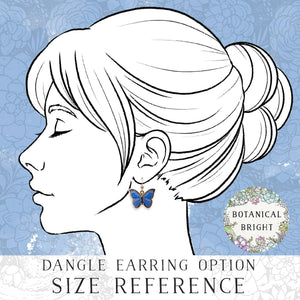 Blue Morpho Butterfly Earrings: Silver