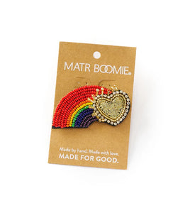 Bala Mani Beaded Rainbow Brooch Pin