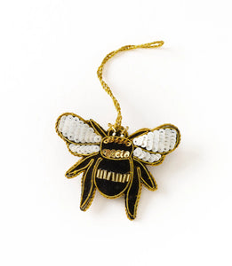 Larissa Plush Bee Beaded Felt Ornament