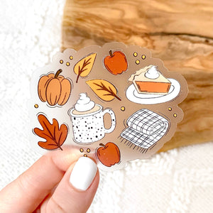 Clear Fall Favorites Sticker