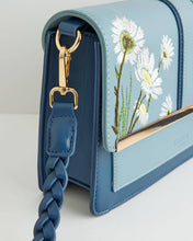 Load image into Gallery viewer, Embroidered Kingfisher Blue Cross Body Bag
