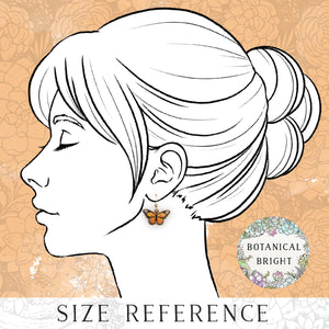 Monarch Butterfly Dangle Earrings: Gold
