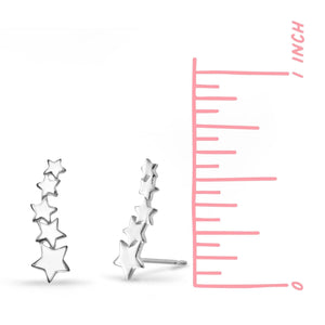 SS Star Constellation Ear Crawler Earrings