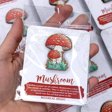 Load image into Gallery viewer, Mushroom Wood Pin
