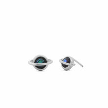 Load image into Gallery viewer, Abalone Saturn Stud Earrings
