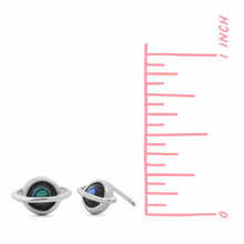 Load image into Gallery viewer, Abalone Saturn Stud Earrings
