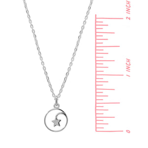 SS Shooting Star Open Circle Necklace
