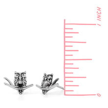Load image into Gallery viewer, SS Wise Owl on a Branch Stud Earrings
