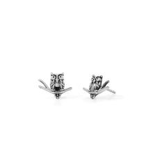 Load image into Gallery viewer, SS Wise Owl on a Branch Stud Earrings
