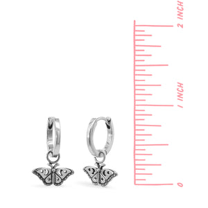 SS Butterfly Hoop Earrings