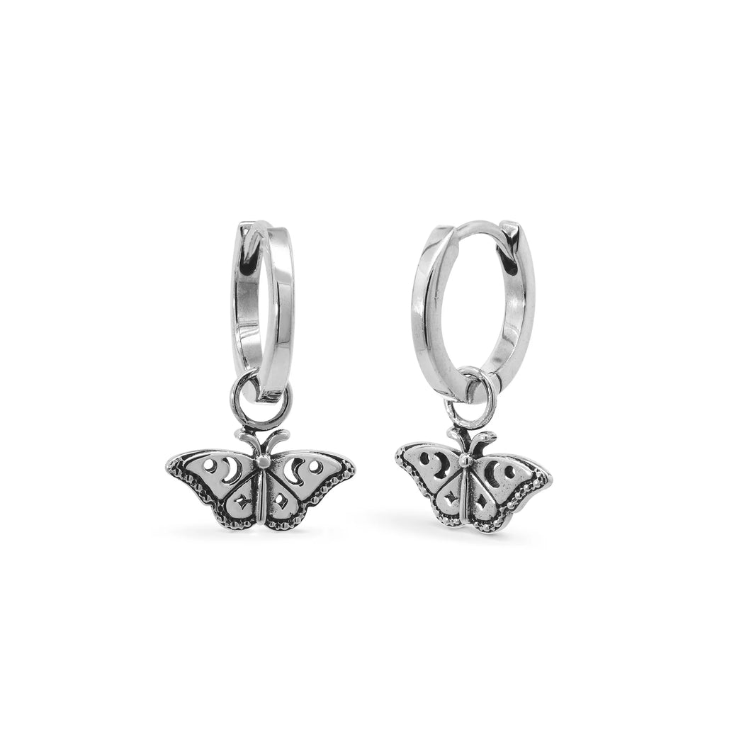 SS Butterfly Hoop Earrings