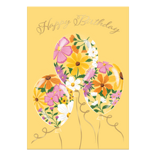 Load image into Gallery viewer, Floral Balloons Birthday Card
