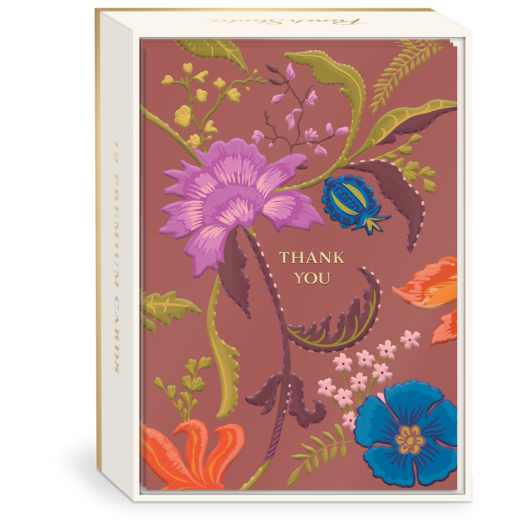 Jacobean Tile Thank You Boxed Notes