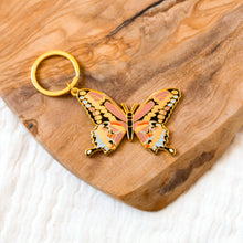 Load image into Gallery viewer, Pink Swallowtail Metal Keychain
