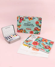 Load image into Gallery viewer, Floral Watercolor Coloring Club Box
