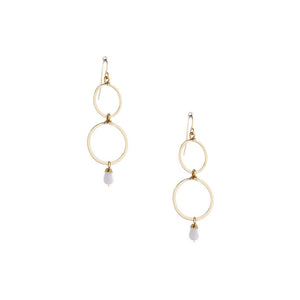 Double Circle Gold Beaded Earrings