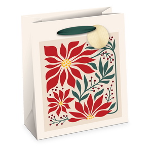 Winter Poinsettia Medium Gift Bag