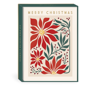 Winter Poinsettia Holiday Card Boxed Set