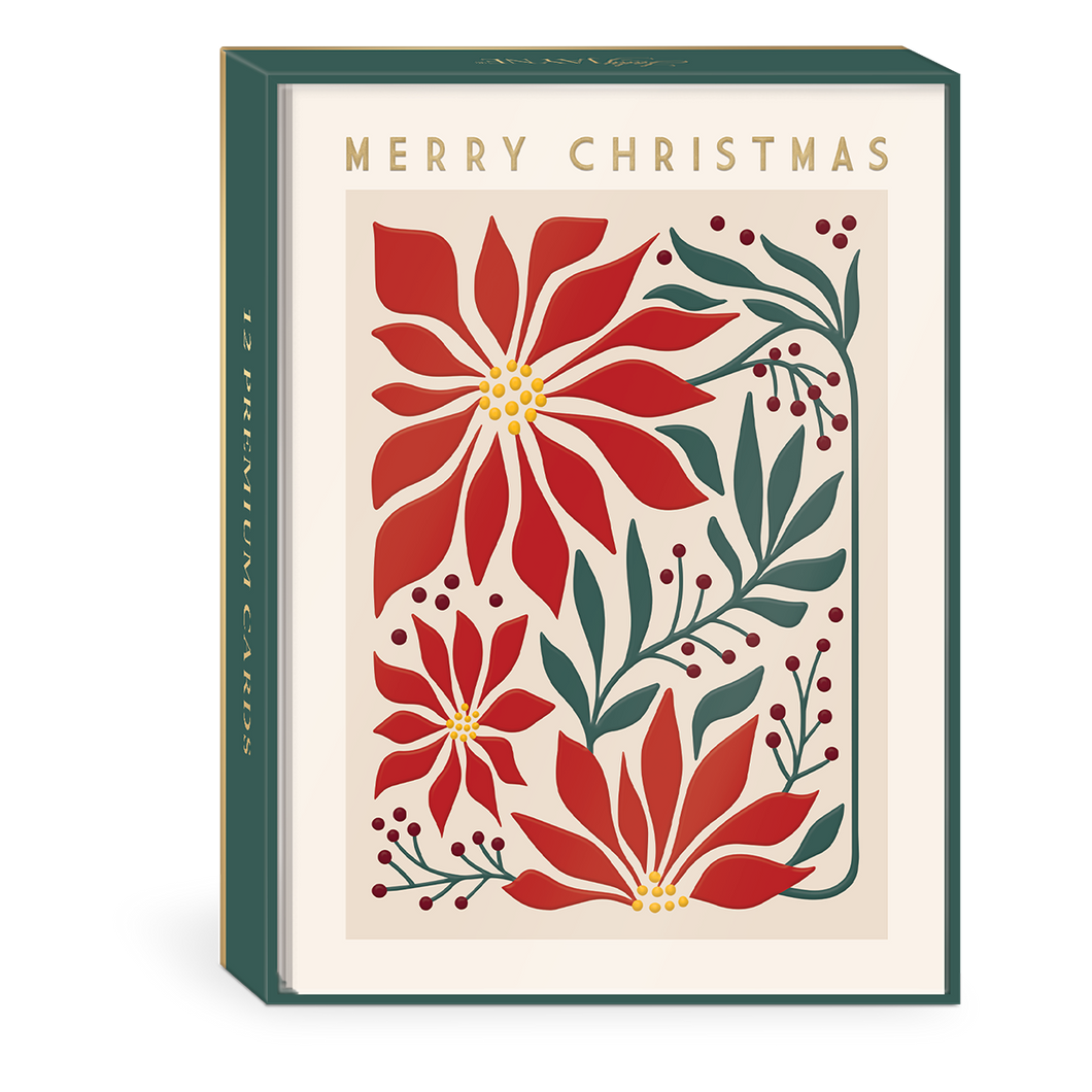 Winter Poinsettia Holiday Card Boxed Set