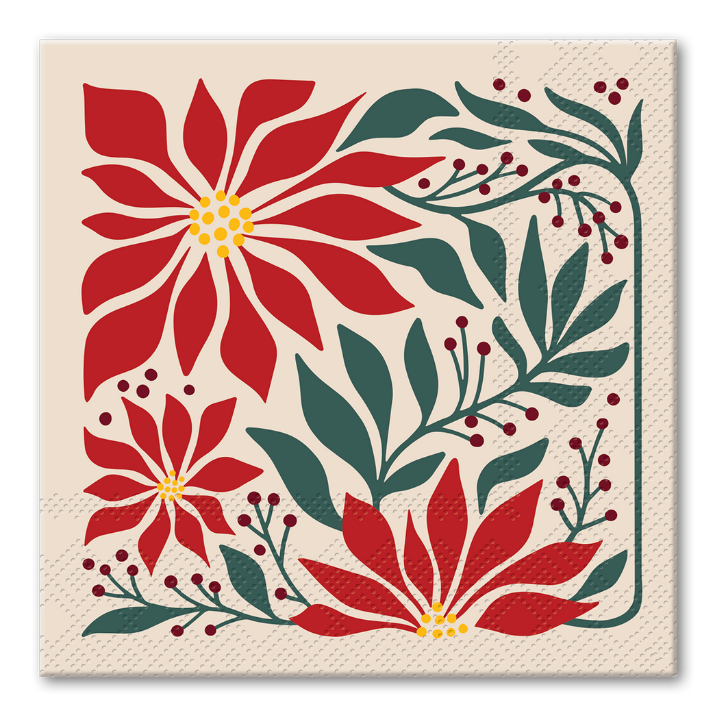 Winter Poinsettia Napkin