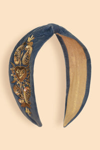 Royal Blue Heart Embellished Headband