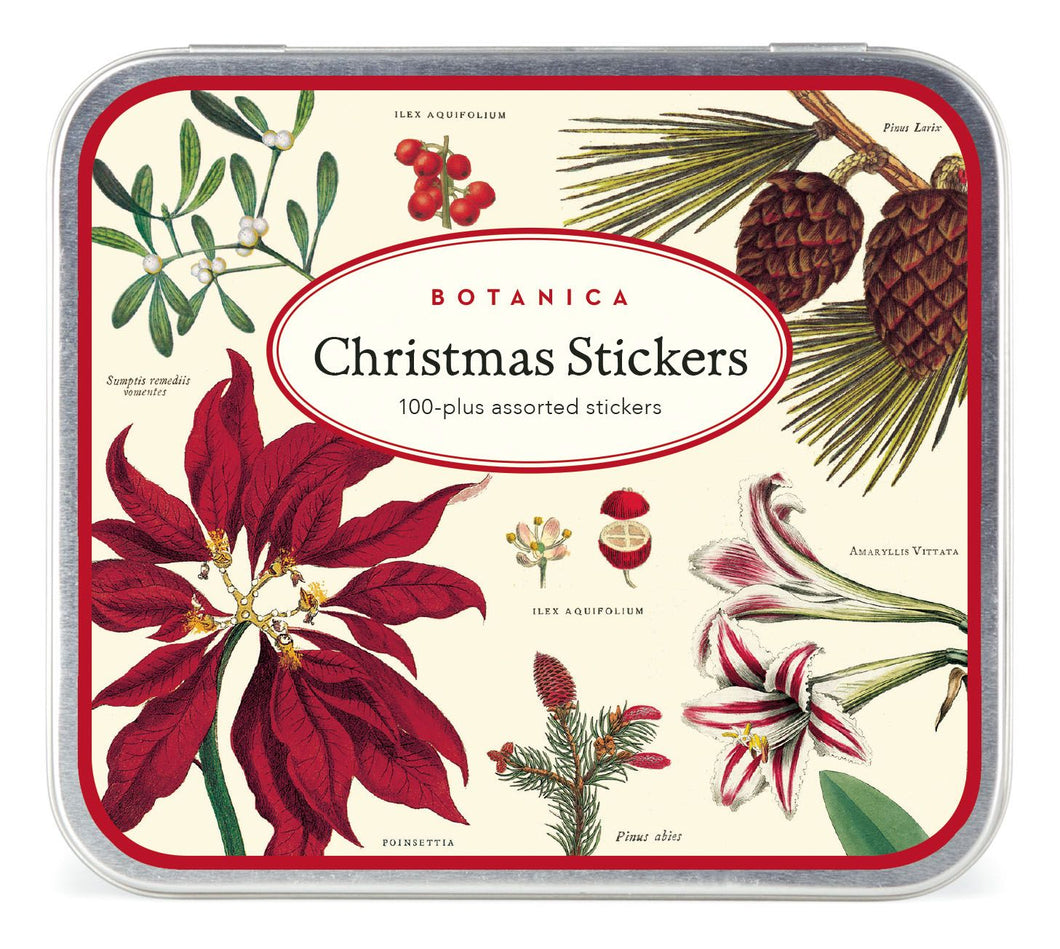 Christmas Botanical Tin of Stickers