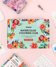 Load image into Gallery viewer, Floral Watercolor Coloring Club Box

