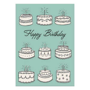 Linework Cakes Birthday Card