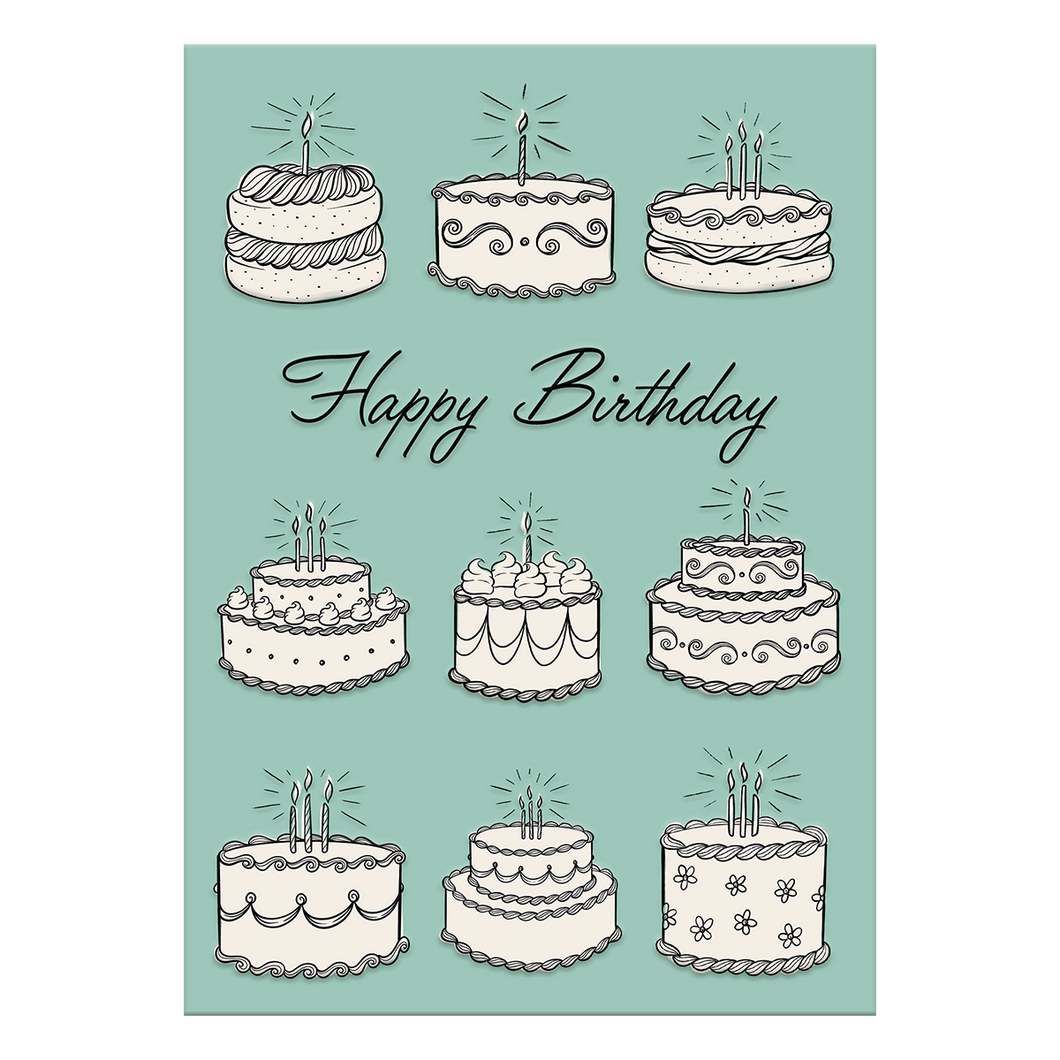Linework Cakes Birthday Card