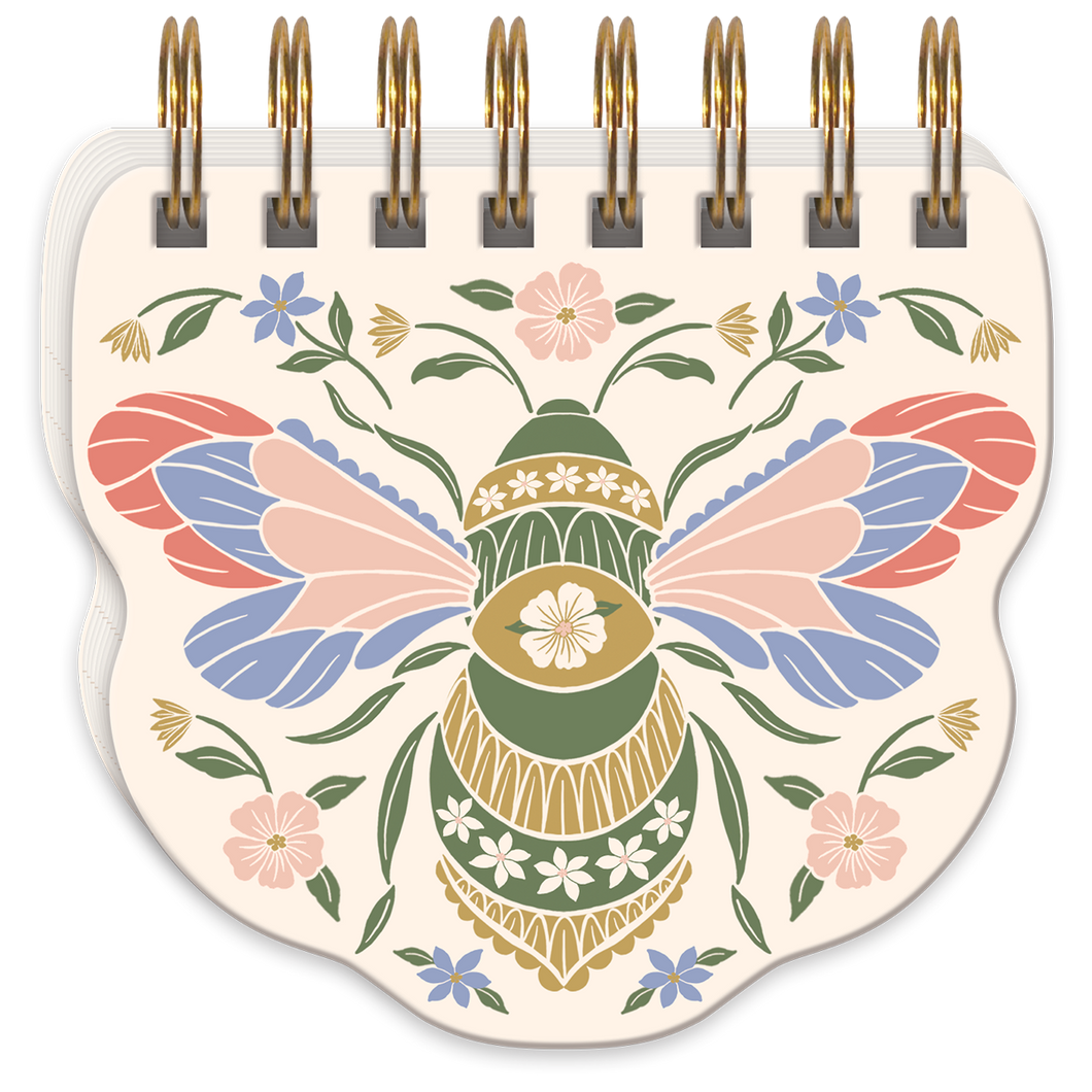 Wildflower Meadow Bee Spiral Notepad