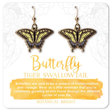 Load image into Gallery viewer, Swallowtail Butterfly Earrings: Gold
