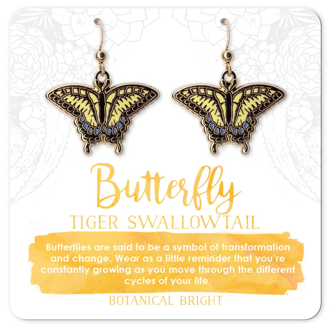 Swallowtail Butterfly Earrings: Gold