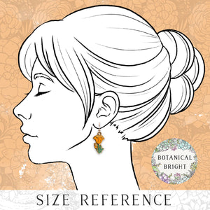 California Poppy Dangle Earrings: Gold