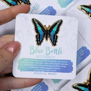 Bluebottle Butterfly Enamel Pin