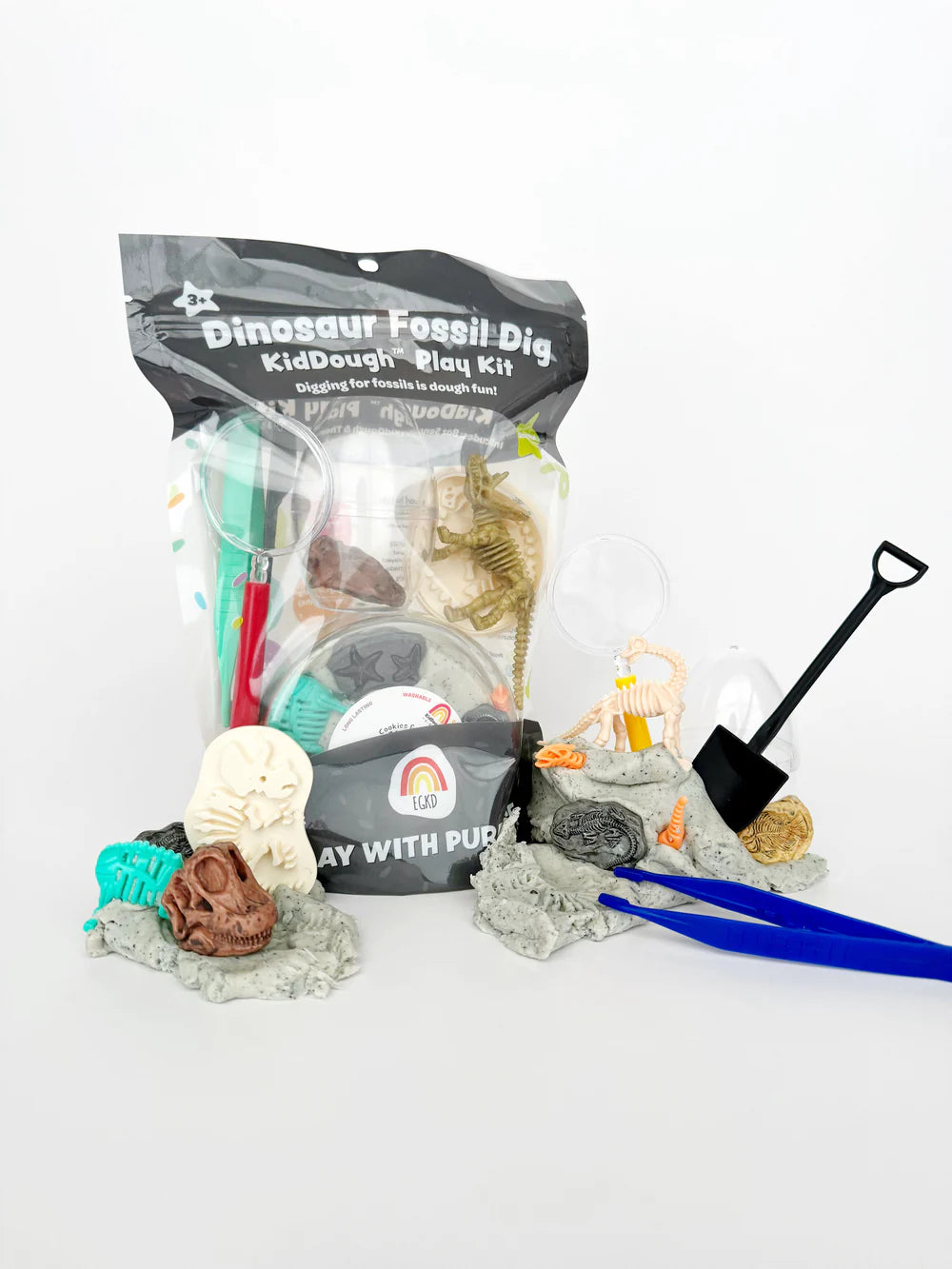 Dinosaur Fossil Dig KidDough Play Kit (Cookies & Cream)