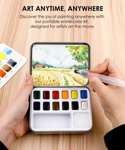 Load image into Gallery viewer, Essential Watercolor Set of 12 with Brush
