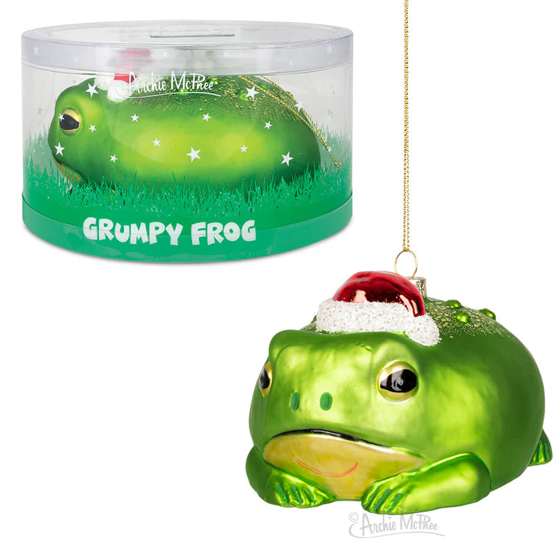 Grumpy Frog Ornament